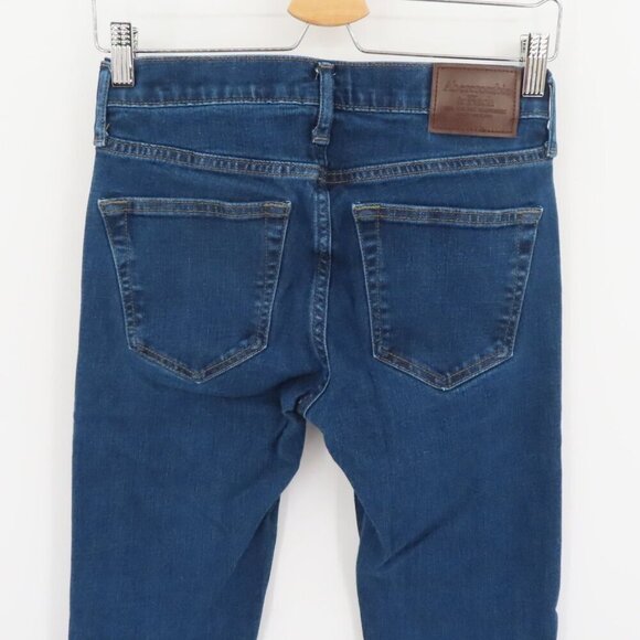 Abercrombie & Fitch Mens 26W 30L Langdon Skinny Stretch Dark Blue Denim Jeans - Picture 5 of 11